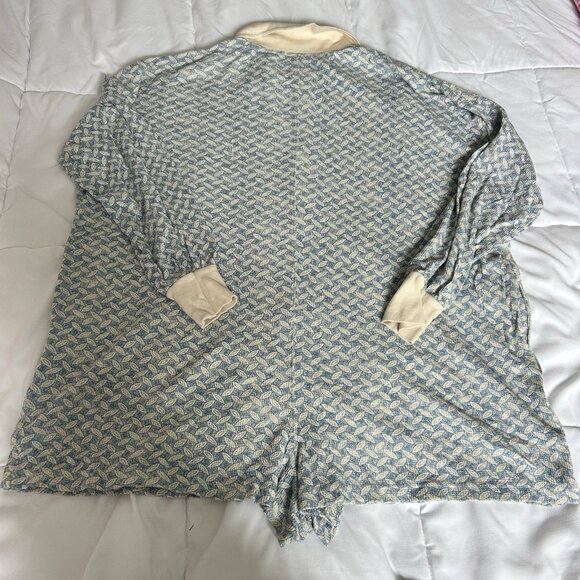 By Anthropologie Womens Medium Waffle Cocoon Romper Oversized Long Sleeve Ribbed - Picture 10 of 10